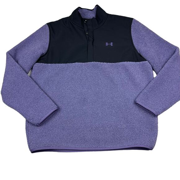 Under Armour Other - Under Armour Golf Size XL Mens Purple Fleece Pile Golf Pullover Sweater